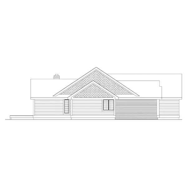 Craftsman House Plan Left Elevation - Stafford Ranch Home 045D-0003 - Shop House Plans and More