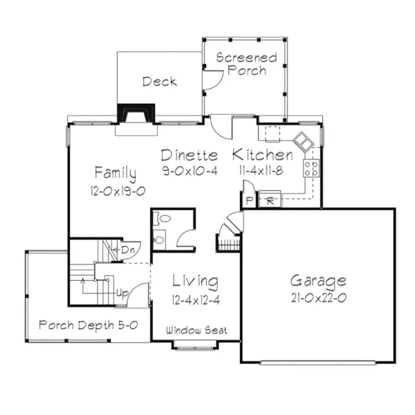 Contemporary House Plan First Floor - Westwood Country Home 045D-0004 - Shop House Plans and More