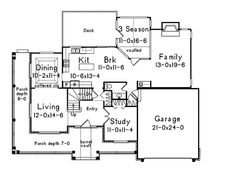Southern House Plan First Floor - Knollwood Country Home 045D-0006 - Search House Plans and More