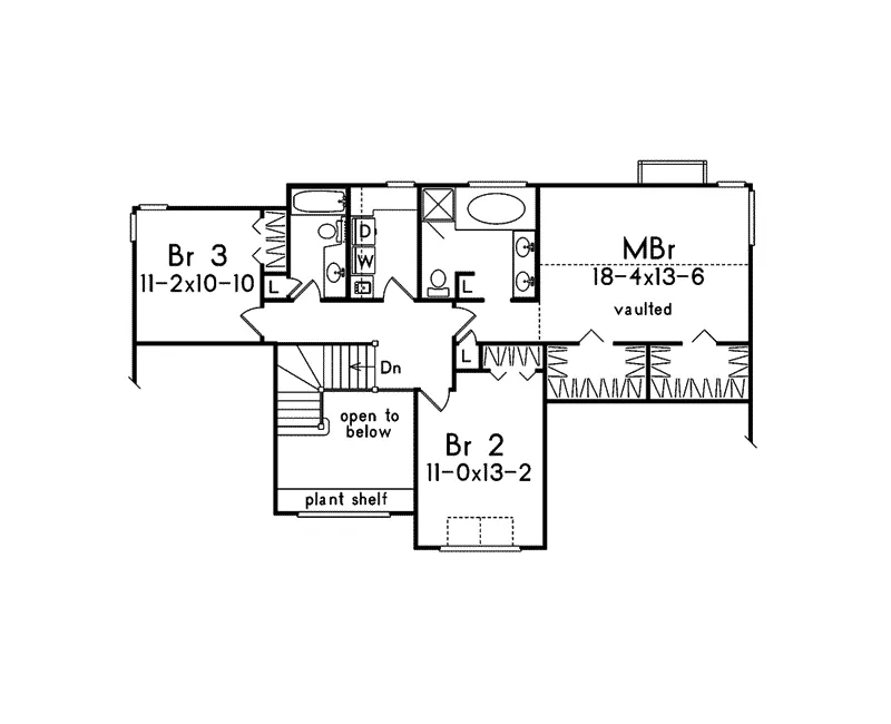 Southern House Plan Second Floor - Knollwood Country Home 045D-0006 - Search House Plans and More