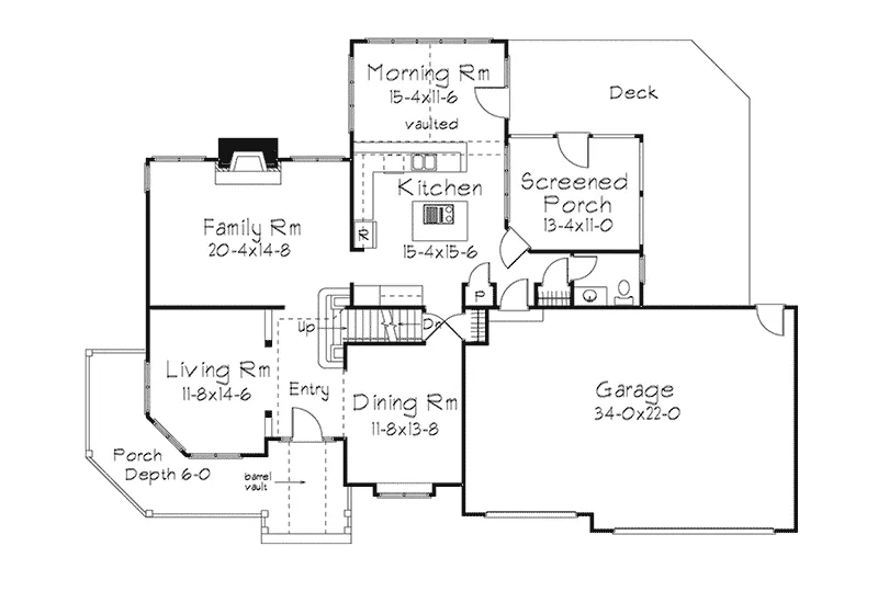 Traditional House Plan First Floor - Shadypeak Country Home 045D-0007 - Shop House Plans and More