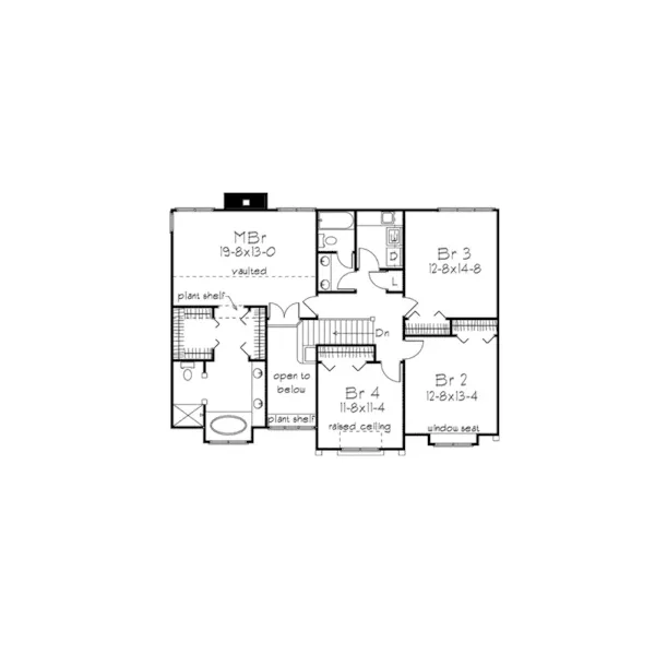 Arts & Crafts House Plan Second Floor - Shadypeak Country Home 045D-0007 - Shop House Plans and More