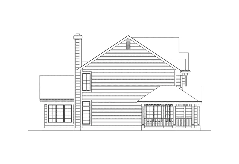 Traditional House Plan Left Elevation - Shadypeak Country Home 045D-0007 - Shop House Plans and More
