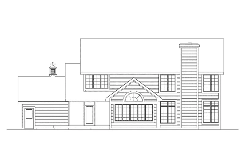 Traditional House Plan Rear Elevation - Shadypeak Country Home 045D-0007 - Shop House Plans and More