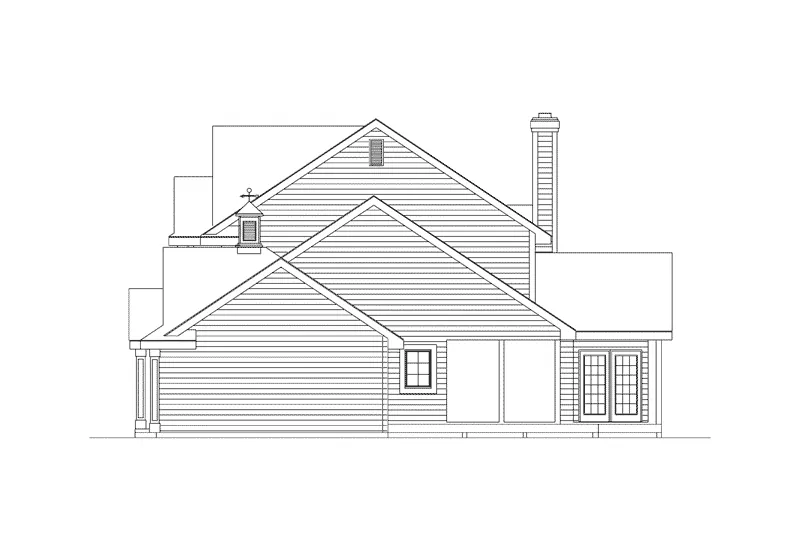 Traditional House Plan Right Elevation - Shadypeak Country Home 045D-0007 - Shop House Plans and More