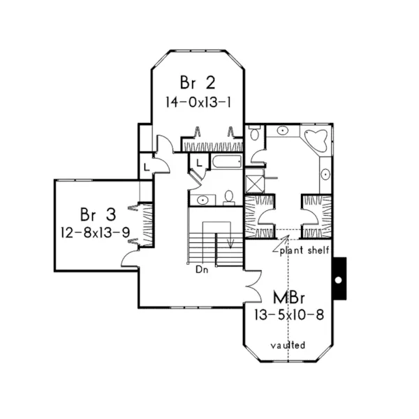 Modern House Plan Second Floor - Eastham Country Home 045D-0008 - Search House Plans and More