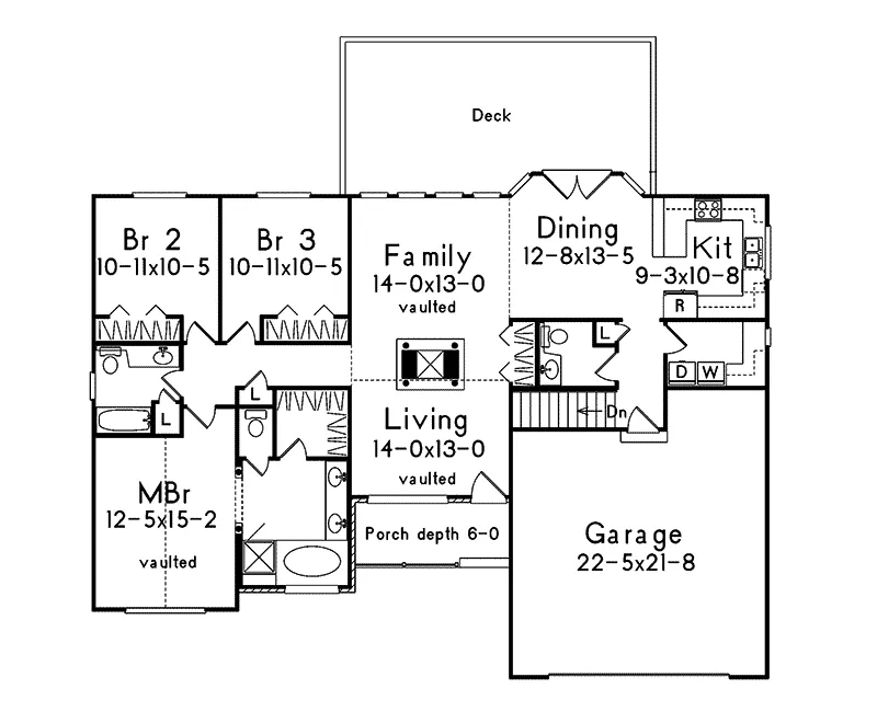 Ranch House Plan First Floor - Bradley Mill Ranch Home 045D-0009 - Search House Plans and More
