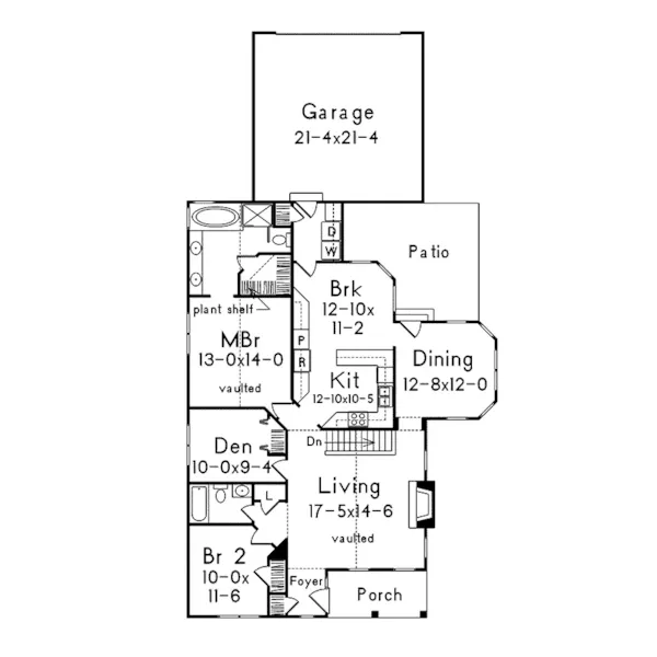 Ranch House Plan First Floor - Vicksdale Cabin And Cottage Home 045D-0010 - Shop House Plans and More