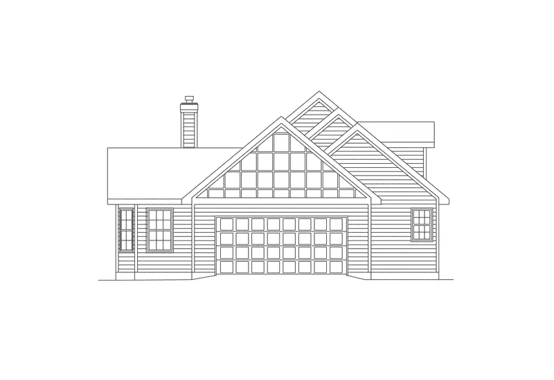 Ranch House Plan Rear Elevation - Vicksdale Cabin And Cottage Home 045D-0010 - Shop House Plans and More