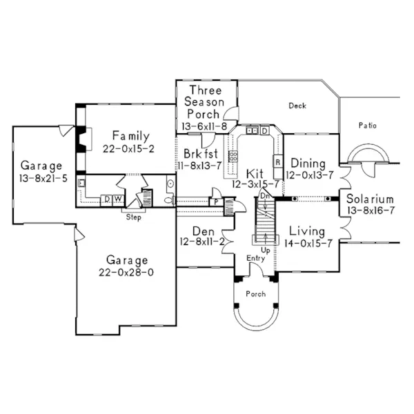 Plantation House Plan First Floor - Windsor Forest Sunbelt Home 045D-0011 - Shop House Plans and More