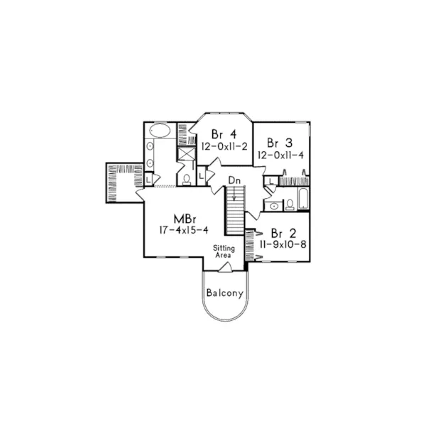 Plantation House Plan Second Floor - Windsor Forest Sunbelt Home 045D-0011 - Shop House Plans and More