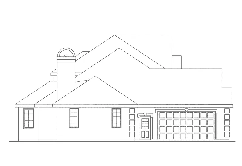 Southern House Plan Left Elevation - Windsor Forest Sunbelt Home 045D-0011 - Shop House Plans and More