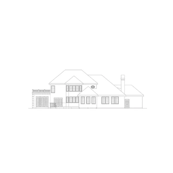 Plantation House Plan Rear Elevation - Windsor Forest Sunbelt Home 045D-0011 - Shop House Plans and More