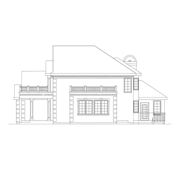 Plantation House Plan Right Elevation - Windsor Forest Sunbelt Home 045D-0011 - Shop House Plans and More