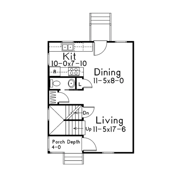 Vacation House Plan First Floor - Lexburg Narrow Lot Home 045D-0012 - Shop House Plans and More