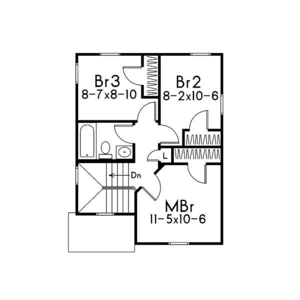 Vacation House Plan Second Floor - Lexburg Narrow Lot Home 045D-0012 - Shop House Plans and More