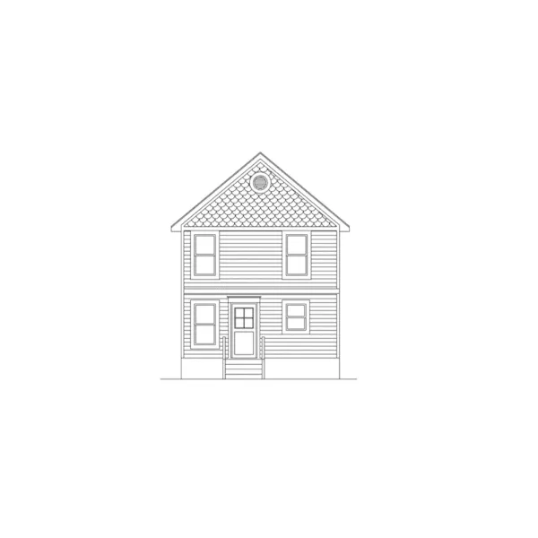 Vacation House Plan Rear Elevation - Lexburg Narrow Lot Home 045D-0012 - Shop House Plans and More