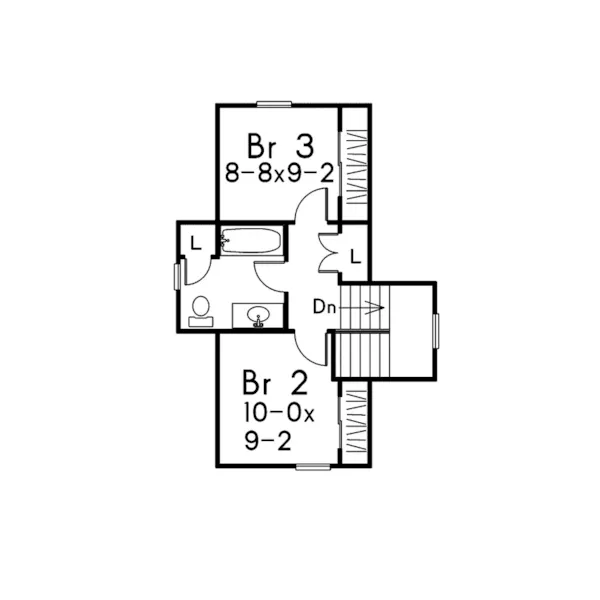 Cabin & Cottage House Plan Second Floor - Westover Compact Narrow Lot Home 045D-0013 - Shop House Plans and More