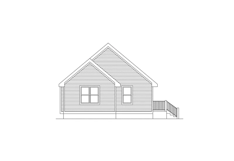 Vacation House Plan Rear Elevation - Oaktrail Quaint Cottage Home 045D-0014 - Shop House Plans and More