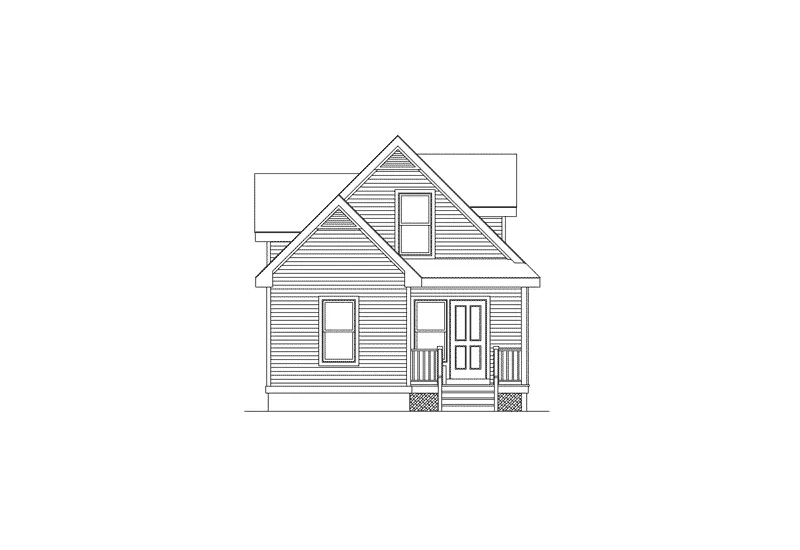 Traditional House Plan Rear Elevation - Kaywood Country Home 045D-0016 - Search House Plans and More