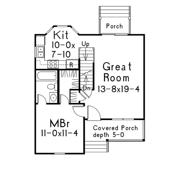 Vacation House Plan First Floor - Foxland Country Home 045D-0017 - Search House Plans and More