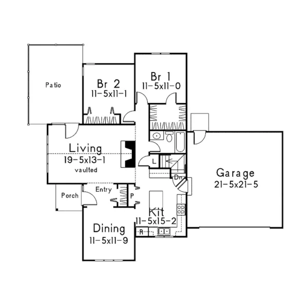 Country House Plan First Floor - Westridge Traditional Home 045D-0019 - Shop House Plans and More