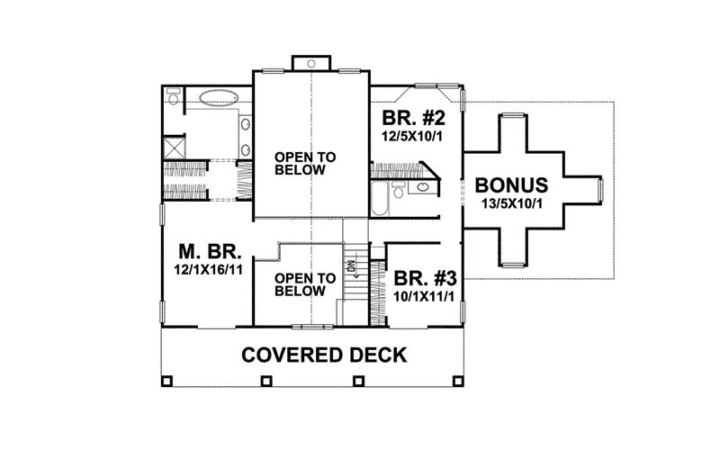 Contemporary House Plan Second Floor - English Harbor Colonial Home 046D-0004 - Search House Plans and More
