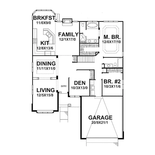 Country House Plan First Floor - Midori Bungalow Home 046D-0007 - Shop House Plans and More