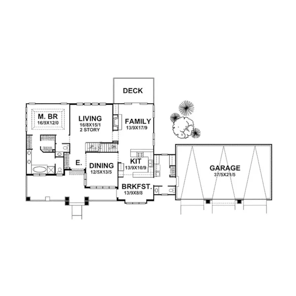 Country House Plan First Floor - Pelligrino Craftsman Home 046D-0011 - Shop House Plans and More