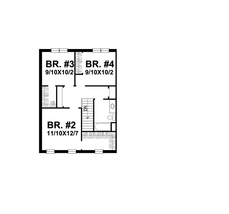 Colonial House Plan Second Floor - Millicent Southern Home 046D-0015 - Shop House Plans and More