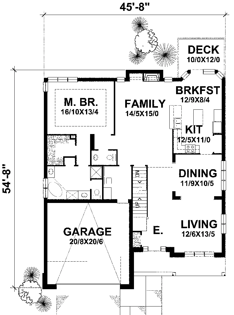Traditional House Plan First Floor - Deltona Traditional Home 046D-0017 - Search House Plans and More