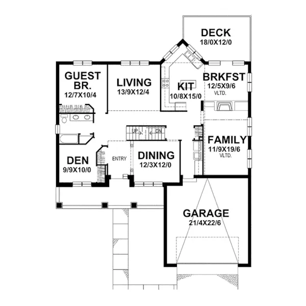 Modern House Plan First Floor - Muriel Bay Craftsman Home 046D-0018 - Shop House Plans and More