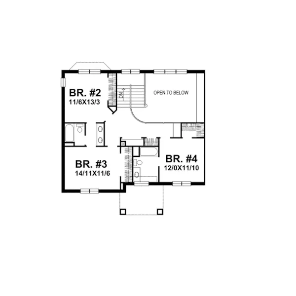 Sunbelt House Plan Second Floor - Marigold Traditional Home 046D-0019 - Shop House Plans and More