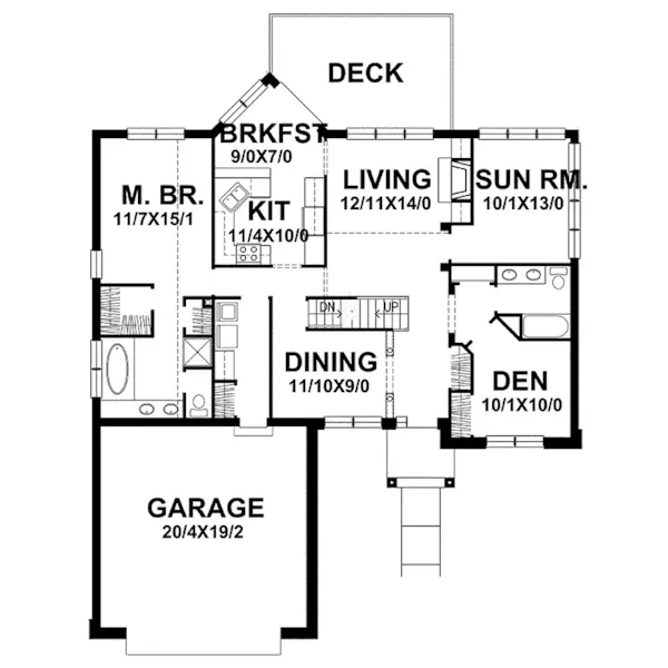 Country House Plan First Floor - Valley Park Craftsman Home 046D-0022 - Shop House Plans and More