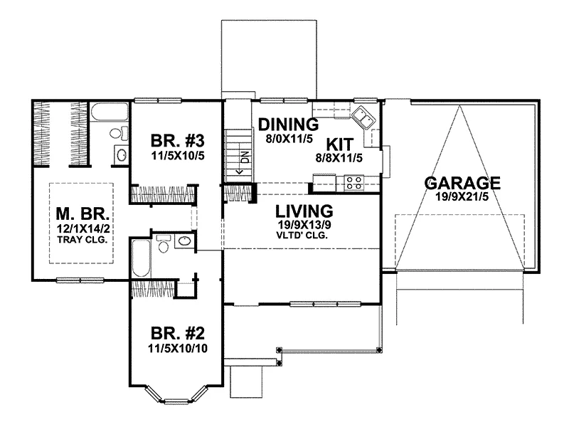 Shingle House Plan First Floor - Landau Point Craftsman Home 046D-0023 - Shop House Plans and More