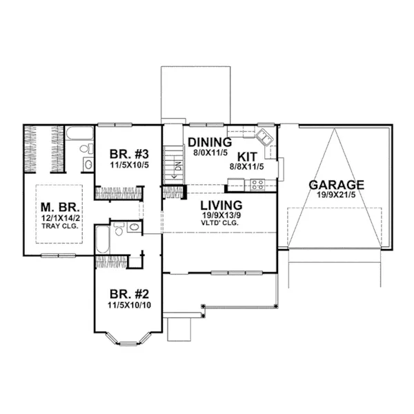 Southern House Plan First Floor - Landau Point Craftsman Home 046D-0023 - Shop House Plans and More