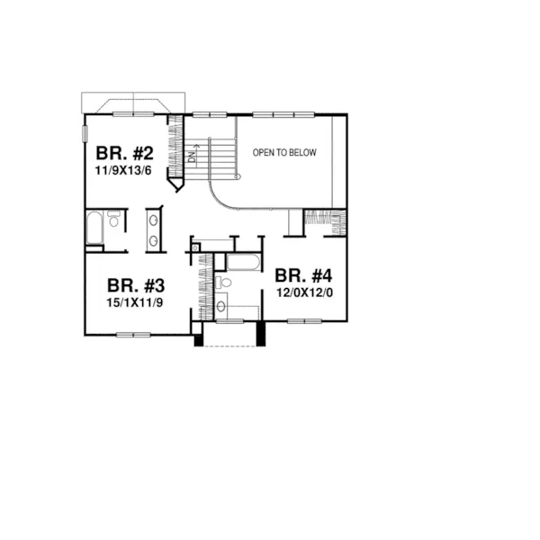 Traditional House Plan Second Floor - Teson Farm Traditional Home 046D-0027 - Shop House Plans and More