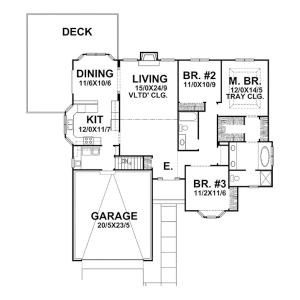 Traditional House Plan First Floor - Brewster Ranch Home 046D-0038 - Search House Plans and More