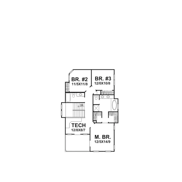 Craftsman House Plan Second Floor - Tarragona Park Farmhouse 046D-0040 - Shop House Plans and More