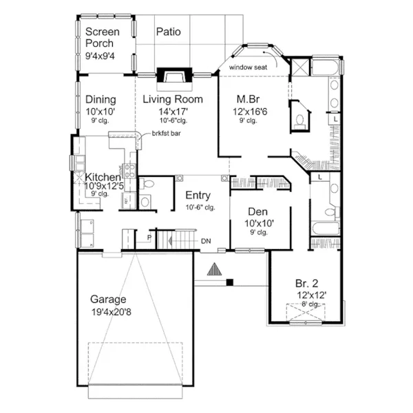 Ranch House Plan First Floor - Plano Stylish Ranch Home 046D-0041 - Shop House Plans and More