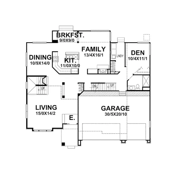 Modern House Plan First Floor - Coswig Shingle Style Home 046D-0053 - Search House Plans and More