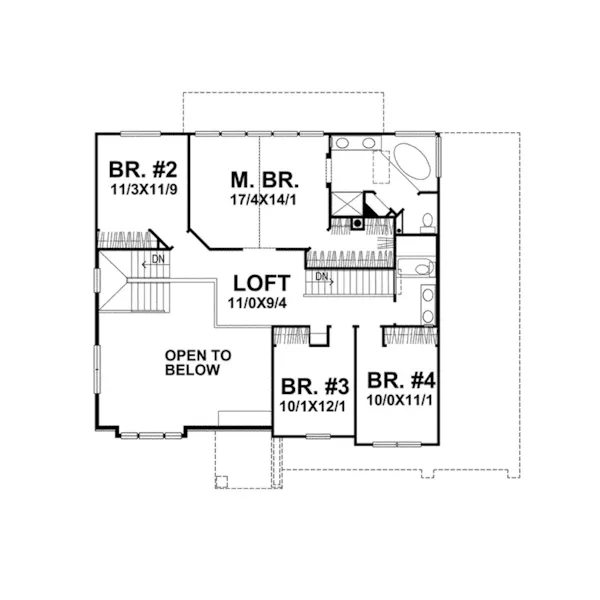 Modern House Plan Second Floor - Coswig Shingle Style Home 046D-0053 - Search House Plans and More