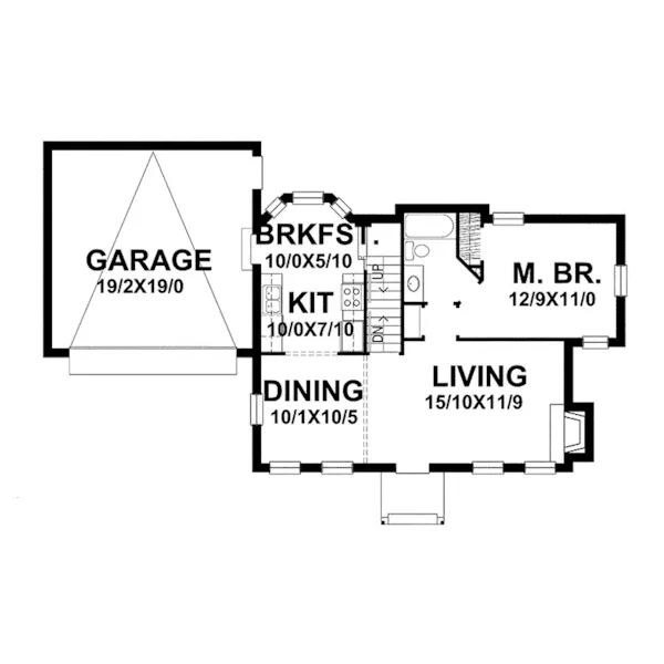 Country House Plan First Floor - Lakeview Heights Cottage Home 046D-0059 - Shop House Plans and More