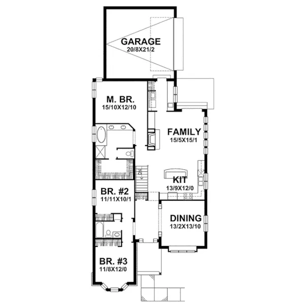 Southern House Plan First Floor - Cottleville Craftsman Home 046D-0061 - Search House Plans and More