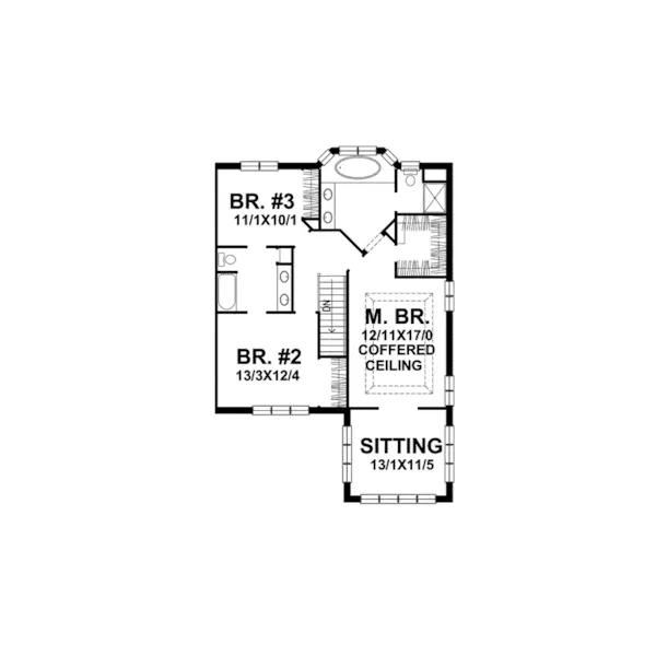 Southern House Plan Second Floor - Thomasson Prairie Style Home 046D-0066 - Shop House Plans and More