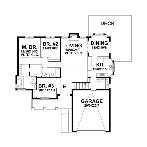 Bungalow House Plan First Floor - Brandywine Bungalow Home 046D-0067 - Search House Plans and More