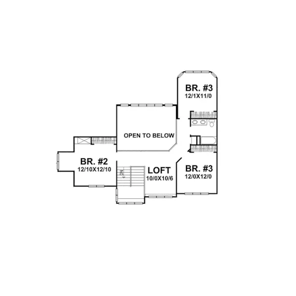 Southern House Plan Second Floor - Chandler Creek Country Farmhouse 046D-0068 - Search House Plans and More