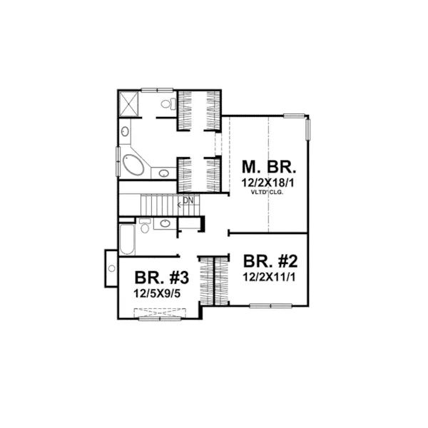 Southern House Plan Second Floor - Longcrest Farmhouse 046D-0070 - Shop House Plans and More