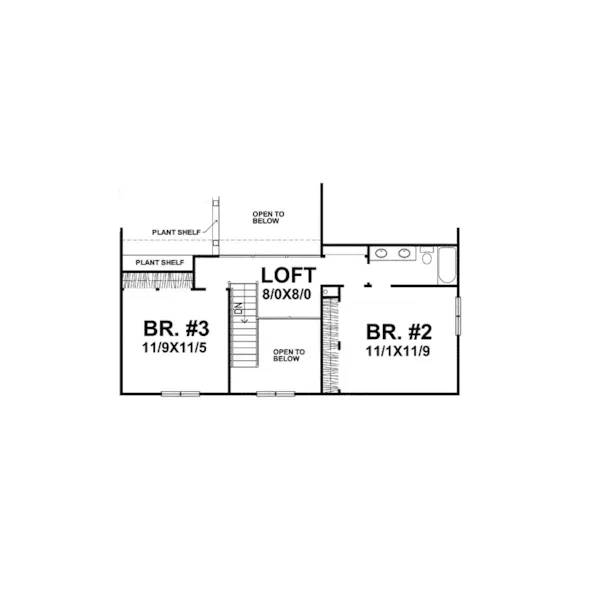 Craftsman House Plan Second Floor - Piper Hill Prairie Style Home 046D-0075 - Shop House Plans and More