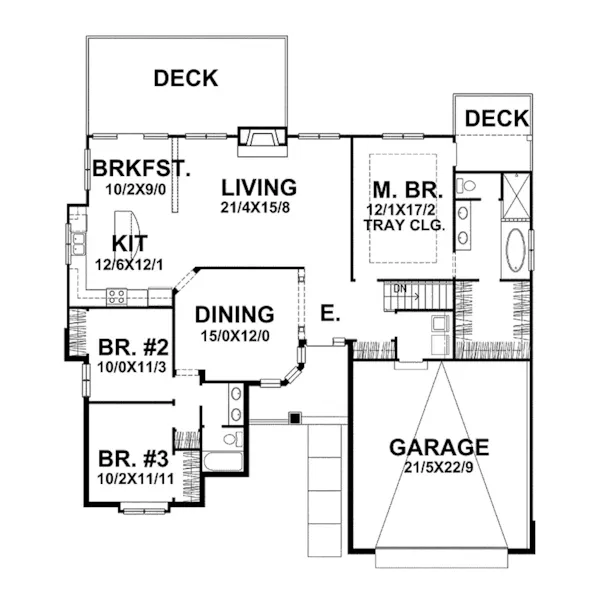 Shingle House Plan First Floor - Scarlett Falls Rustic Ranch Home 046D-0076 - Shop House Plans and More